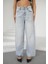 Kadın Mavi Baggy Pantolon Balon Jeans Yüksek Bel 1