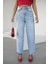 Açık Mavi Kadın Skater Jeans Bol Pantolon 1