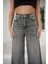 Kadın Gri Jeans Bol Paça Yüksek Bel 6