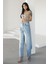 Kadın Buz Mavisi Baggy Jeans Yüksek Bel 3