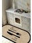 Dijital Baskılı Kaymaz Jüt Görünümlü Kitchen Siyah Çerçeveli Oval Mutfak HALISI-D5034 1