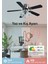 Avizeli 5 Kanatlı 60 Watt 106 cm Nikel 3 Işıklı Tavan Vantilatörü 2