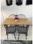Mutfak Masa Takımı 60X120CM Yemek Masası x Metal Ayaklı Masa Seti 4 Güneş Sandalye Kumaş 3