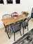 Mutfak Masa Takımı 60X120CM Yemek Masası x Metal Ayaklı Masa Seti 4 Güneş Sandalye Kumaş 4