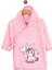 %100 Pamuk Kapüşonlu Bebek Çocuk Bornoz Havlu Pembe 4