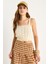 Kadın Kare Yaka Saç Örgülü Askılı Crop Bluz 2
