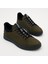 GR0222 Hakiki Süet Deri Koyu Yeşil Lastik Bağcık İthal Taban Sneaker Erkek Ayakkabı 3