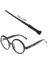 Harry Potter Asası 30 cm ve Siyah Çerçeveli Harry Potter Gözlüğü Seti 1