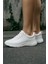 Rahat Tabanlı Hafif Esnek Ortopedik Bağcıklı Unisex Günlük Sneaker Spor Ayakkabı - Beyaz 1