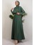 Mona Pelerinli Elbise Soft Yeşil 3