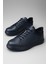 GR0223 Deri Lacivert Erkek Lastik Bağcık İthal Taban Sneaker Ayakkabı 8