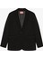 Tek Düğmeli Yumuşak Dokulu Oversize Blazer Ceket Siyah 1