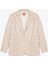Tek Düğmeli Yumuşak Dokulu Oversize Blazer Ceket Bej 1