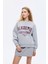Yazı Baskılı Nakış Işlemeli Oversize Sweatshirt Grimelanj 1