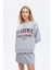 Yazı Baskılı Nakış Işlemeli Oversize Sweatshirt Grimelanj 4