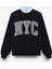 Gömlek Yakalı Nakış Detaylı Oversize Sweatshirt Lacivert 2