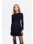 Beli Kemerli Garnili Basic Mini Elbise Siyah 3