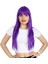 Uzun Kahküllü Fiber Sentetik Peruk - Mor 1