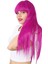 Uzun Kahküllü Fiber Sentetik Peruk - Fuşya 3