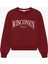 Wisconsin Baskılı Bisiklet Yaka Oversize Sweatshirt Mürdüm 1