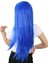 Uzun Kahküllü Fiber Sentetik Peruk - Koyu Mavi 3