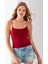 Kadın Kare Yaka Ince Askılı Basic Atlet Bordo - MS0000514 1