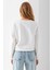 Kadın Bisiklet Yaka Kalp Nakışlı 3ip Crop Sweatshirt Beyaz - 2669 8