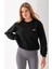 Kadın Bisiklet Yaka Miu Miu Aksesuarlı 3ip Sweatshirt Siyah - 2627 6