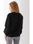 Kadın Bisiklet Yaka Fiyonk Aksesuarlı 3ip Sweatshirt Siyah - 2624 8