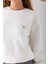 Kadın Bisiklet Yaka Fiyonk Aksesuarlı 3ip Sweatshirt Beyaz - 2624 7