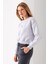 Kadın Bisiklet Yaka Gözlüklü Ayı Nakışlı 3ip Crop Sweatshirt Gri - 2671 3