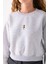 Kadın Bisiklet Yaka Gözlüklü Ayı Nakışlı 3ip Crop Sweatshirt Gri - 2671 7