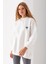 Kadın Bisiklet Yaka Fiyonk Kalp Nakışlı Oversize 3ip Sweatshirt Beyaz - 2629 3