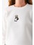 Kadın Bisiklet Yaka Çantalı Ayıcık Nakışlı 3ip Sweatshirt Beyaz - 2626 7