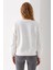 Kadın Bisiklet Yaka Çantalı Ayıcık Nakışlı 3ip Sweatshirt Beyaz - 2626 8