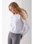 Kadın Bisiklet Yaka Kalp Nakışlı 3ip Crop Sweatshirt Gri - 2669 5