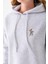 Kadın Kapüşonlu Ceylan Nakışlı 3ip Sweatshirt Gri - 2622 7