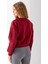 Kadın Bisiklet Yaka Kalp Nakışlı 3ip Crop Sweatshirt Bordo - 2669 8