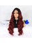 Siyah Koyu Kızıl Ombreli Dalgalı Tül Peruk 3