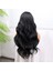 Uzun Siyah Su Dalgalı Fiber Sentetik Tül Peruk 5