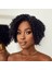 Siyah Kısa Afro Yan Tül Peruk 5