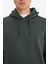 Regular Fit Kapüşonlu İçi Yumuşak Tüylü Kanguru Cepli Basic Düz Sweatshirt X8283AZ25AU 6