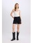 Mom Fit Yüksek Bel Katlamalı Paça Jean Şort E0519AX25SM 9