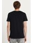 Erkek Slim Fit Dar Kesim %100 Pamuk Yumuşak Dokulu Baskılı Siyah Bisiklet Yaka Tişört 5