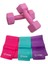 Pembe Dambıl 1 kg x 2 ve Pilates Direnç Bandı 3 Lü, Sağlıklı Yaşam Seti 1