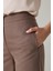 Koyu Kahve Bel Detaylı Dar Kalıp Pantolon 2