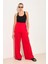 Kırmızı Bel Detaylı Rahat Kesim Pantolon 5