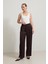 Çikolata Pile ve Cep Detaylı Rahat Kesim Pantolon 1