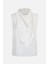 Krem Drape ve Yaka Detaylı Kolsuz Bluz 1