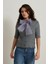 Gri Fiyonk Detaylı Kısa Kollu Triko 4